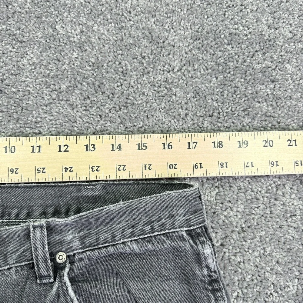 Vtg Wrangler Jeans Mens 34x34 Black Straight Leg Denim Charcoal Workwear Logo